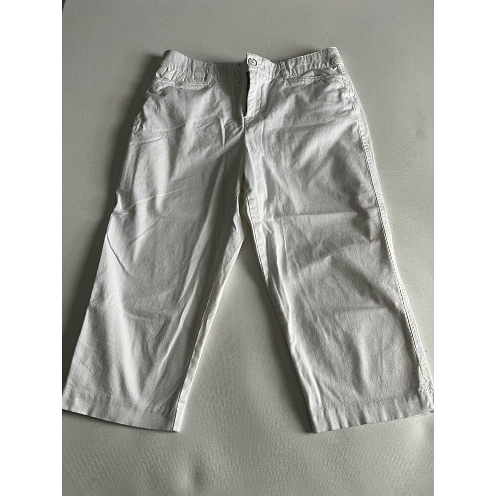 Women's Intro: Love The Fit White Stretch Capri Pants 10